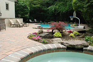 picture of a pool with hardscaping - DeMichele Inc Media, PA